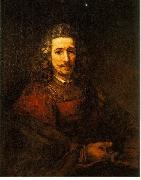 REMBRANDT Harmenszoon van Rijn Man with a Magnifying Glass du Sweden oil painting reproduction